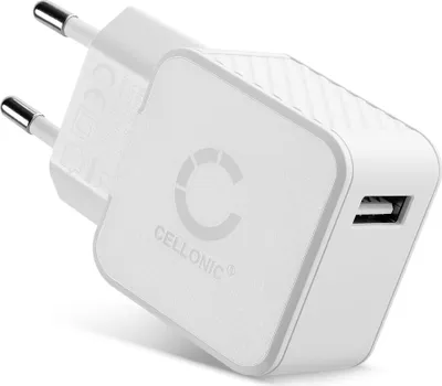 Produktbild von CELLONIC USB Ladegerät für Handy Smartphone Tablet MP3 GPS - Ladeadapter mit USB Anschluss Stecker - Strom Adapter: Ladestecker für Steckdose - Lader Netzstecker Netzteil Auflader