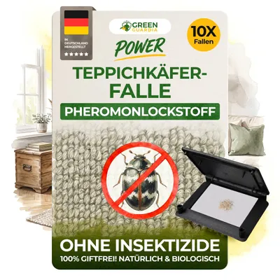 Produktbild von Teppichkäfer Falle mit Pheromonlockstoff,10x Fallen, umweltfreundlich Teppichkäfer bekämpfen, Chemiefreie Teppichkäferfalle,die giftfrei Pheromonfalle