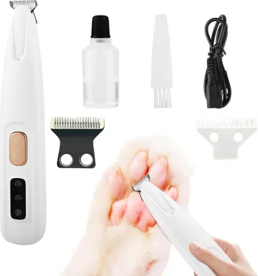 Produktbild von Hundeschermaschine Leise, Hunde Haarschneidemaschine, Pfotentrimmer Mit LED-Licht, Wasserdicht Pfoten Rasierer, USB Wiederaufladbar Schermaschine Hund