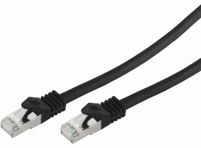 Image de Câble patch RJ45 avec câble brut CAT 7 PIMF noir 5m