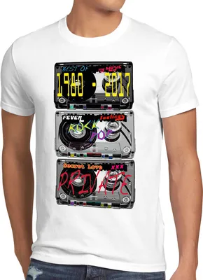 Produktbild von style3 Disco Tape T-Shirt Herren, Größe:4XL, Farbe:Weiß