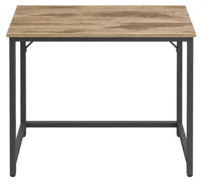 Image de Bureau d'ordinateur pour le télétravail, stable et facile à assembler. Couleur : marron et noir. Dimensions : 100 x 50 x 76 cm