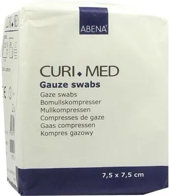 Obrázok produktu pre Gázové kompresy 7,5x7,5 cm nesterilné 8-vrstvové 100 ks