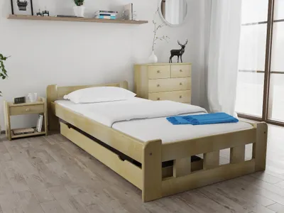Obrázek produktu pro Postel Naomi zvýšená 120 x 200 cm, borovice Rošt: Bez roštu, Matrace: Bez matrace