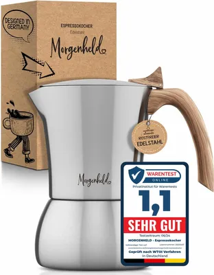 Espressokocher 6 Tassen 300 ml Induktion Mokkakanne Edelstahl