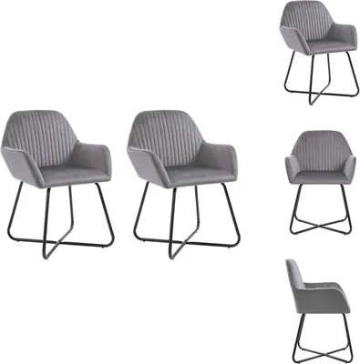 Produktbild von vidaXL Esszimmerstühle 2 Stk. Grau Samt -  Esszimmerstühle