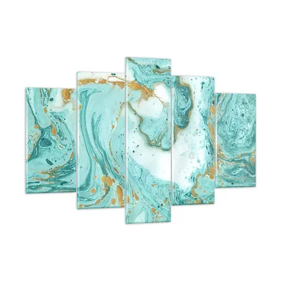 Produktbild von Bilder auf glas - Abstraktion blau Wasser modern - 150x100cm - Glasbilder - Wandbilder - Kunstdruck - zum Aufhängen bereit - Wanddekoration aus Glas - Glas Bilder - Wandbild auf Glas - GEA150x100-2937
