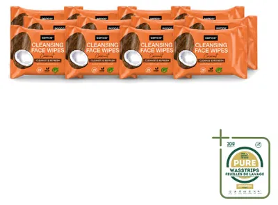 Produktbild von 12 x Sence Coconut Gesichtsreinigungstücher - Pflegend - 20 Tücher - Vorratspackung - 12 Stücke