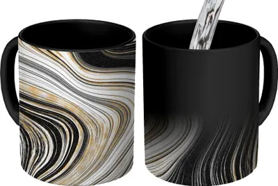 Produktbild von MuchoWow® Zauber Tasse Zaubertasse Magic Marmor - Gold - Schwarz 350 ml Farbwechsel Becher Geschenk Geschenkidee - Magic-Tasse - Fototasse - Keramiktassen - Bilder - Tasse Kaffee - Getränkbecher - Kaf