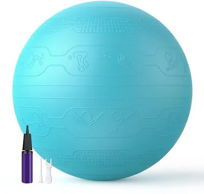 Productafbeelding van Ibenzoa® Gymnastiekbal met handpomp – antislip, veilig trainings- en zitbal voor yoga, fitness en zwangerschap, hypoallergeen PVC, honingraatstructuur