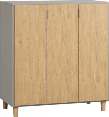 Produktbild von Kommode Nanez 28, Farbe: Grau / Eiche - Abmessungen: 100 x 90 x 47 cm (H x B x T)