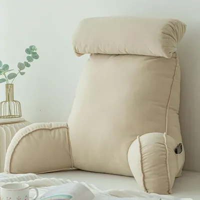 Image de Super grand coussin de lecture - Coussin de soutien lombaire - Confort optimal - Bleu Gris - Pour lire et regarder la télévision - Idéal pour les adultes - 75x40x50cm