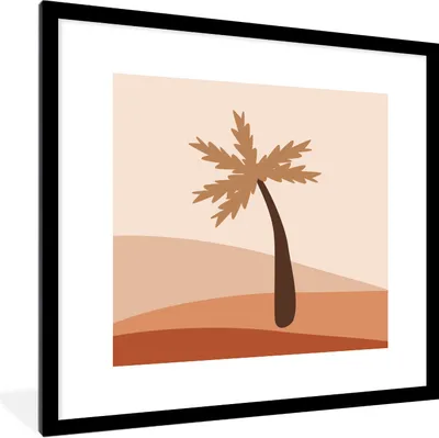 Produktbild von MuchoWow® Gerahmtes Poster Sommer - Palme - Abstrakt 40x40 cm - Poster mit Schwarzem Bilderrahmen Wandposter Rahmen Foto Bilder - Poster - Plakat im Rahmen