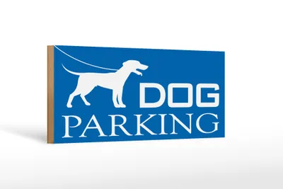 Produktbild von Holzschild Hinweis 27x10cm Dog Parking