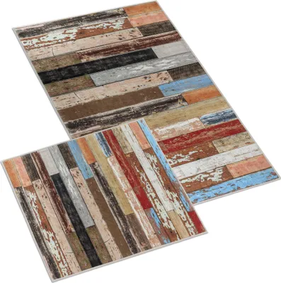 Produktbild von Badematten-Set 3D 60x100+60x50cm ohne Design Holzboden