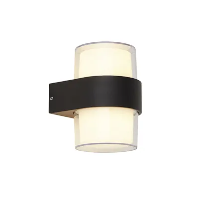 Immagine prodotto di Lampada da esterno a parete LED in alluminio alta 13 cm IP44 nero bianco 3000 K luce bianca calda 521 lm moderna