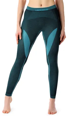 Produktbild von Ladeheid Damen Funktionsunterwäsche Lange Unterhose Thermoaktiv LAGI005 (Schwarz/Turquoise, S)