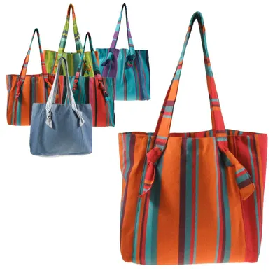 Produktbild von Umhängetasche aus Baumwolle handgewoben 45x38cm Shopper bunt
