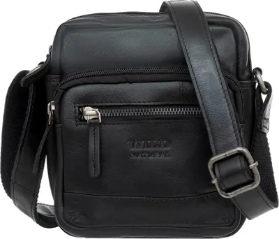 Produktbild von Kleine Herrentasche aus wildem Naturleder in Schwarz