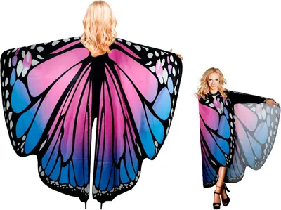 Produktbild von Umhang Schmetterling Kostüm Flügel Cape Karneval Fasching, pastell