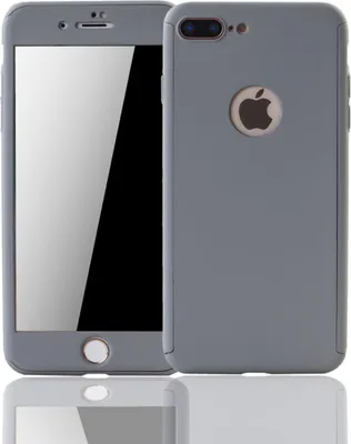 Produktbild von Handyhülle Schutzhülle für Apple iPhone 7 Plus Full Case Cover Displayschutz 360 Grau