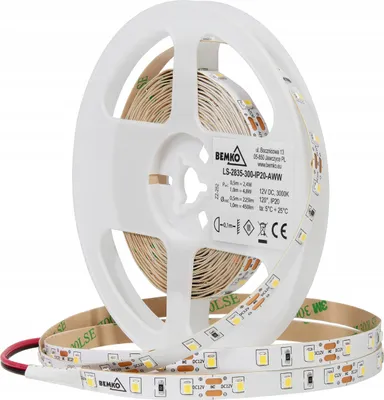 Immagine prodotto di Nastro LED 2835-300 Bianco caldo 12V 5M Ip20 Bemko