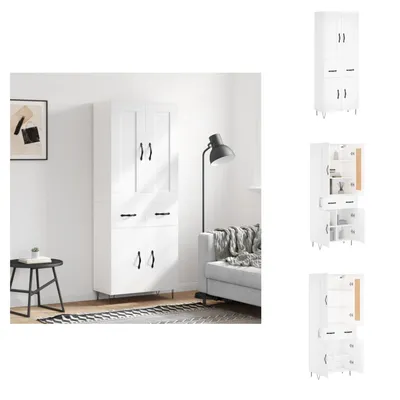 Immagine prodotto di vidaXL Credenza bianca 69,5x34x180 cm Materiale a base di legno - Credenze