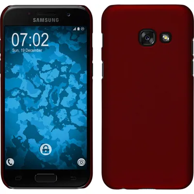 Produktbild von PhoneNatic Case kompatibel mit Samsung Galaxy A7 (2017) - Hülle rot gummiert Hard-case + 2 Schutzfolien