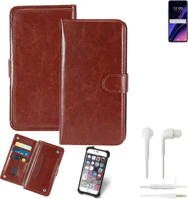 Produktbild von K-S-Trade 360° Hülle kompatibel mit Doogee X95 inkl. Headphones braun Kunstleder Case BookCase WalletCase Kunstlederederhülle Handyhülle,