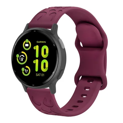 Produktbild von FFO2World 20-mm Silikonarmband mit Leopardenmuster – Für Samsung Galaxy Watch 7/6/5/4 & Garmin – Weinrot