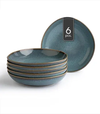 Produktbild von Schalen - 22 x 21 cm - Blau - Grün - Steingut - mit Reaktivglasur - 6er Set