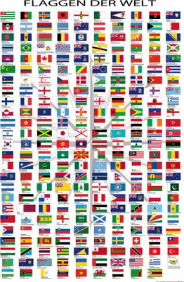 Produktbild von Flaggen Der Welt XXL Poster - Ländernamen Und Hauptstädte, In Deutsch (120 x 80 cm)