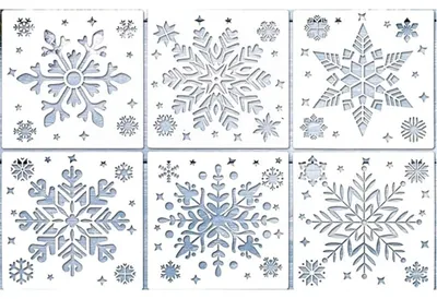 12 Schneeflockenschablonen für Fensterdekoration, wiederverwendbar