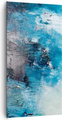 Produktbild von Bild auf Leinwand - Leinwandbild - Einteilig - Abstraktion Blau Schwarz - 65x120cm - Wand Bild - Wanddeko - Wandbilder - Leinwanddruck - Bilder - Wanddekoration - Leinwand bilder - PA65x120-4155