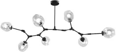 Produktbild von tooLight Pendellampe App505-7C Glas Kugel 7-Arm Schwarz 7-Lichtquelle E27 100X130X60Cm