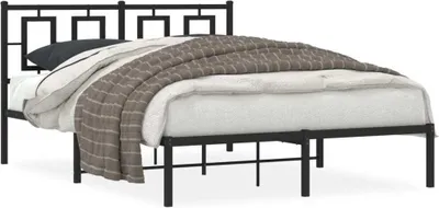 Immagine prodotto di Maison Exclusive - Letto con testiera in metallo nero 140x190 cm
