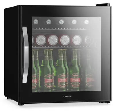 Getränkekühlschrank 47 L, Glastür, LED, 0–13 °C, herausnehmbare Ablagen