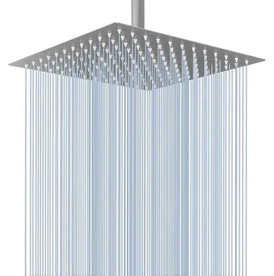 Obrázek produktu pro Sprchová hlavice z nerezové oceli, čtvercová, 25 cm, kartáčovaný nikl, vysokotlaká