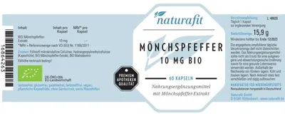 Produktbild von naturafit Mönchspfeffer 10 mg , 60 St. Kapseln