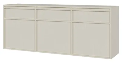 Image de Selsey Evo - Buffet 3 portes suspendues avec 3 tiroirs, beige clair, 154 cm