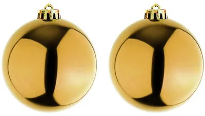 Produktbild von 2 Stk. XXXL Weihnachtsbaumkugeln Dekokugel Christbaumkugel Gold Ø 25cm