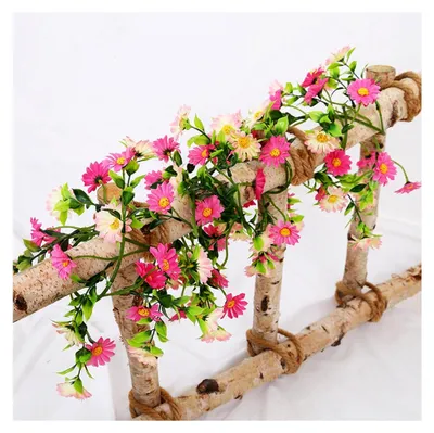 Produktbild von 210 cm Kunstblumengirlande, künstliche Blumen wie echt, Hängepflanze, Fake Blumen für Hochzeiten, Partys, Tischdekoration, Heim- und Küchendekor, Rosa