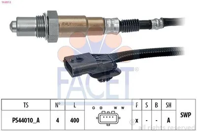 Produktbild von FACET Lambdasonde für RENAULT Clio III Schrägheck (BR0/1, CR0/1) Beheizt Planarsonde 400mm 10.8312
