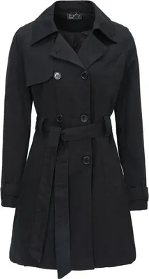 Produktbild von Forplay Kurzmantel Damen Baumwolle Trenchcoat schwarz Basics 100% Baumwolle XXL