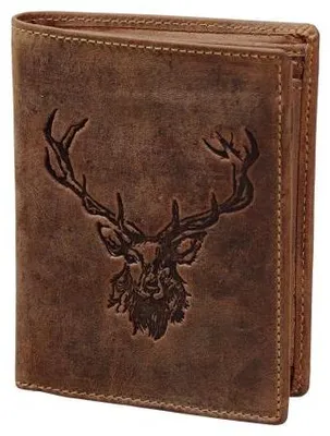Productafbeelding van GREENBURRY portemonnee Vintage Animal Collection Wallet Brown Royal Stag donkerbruin