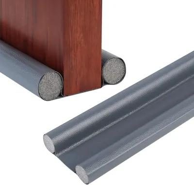 Produktbild von Zugluftstopper für Türen 96 cm, PolyurethanTürdichtungsstreifen, Doppel Schall- und Winddicht, Grau