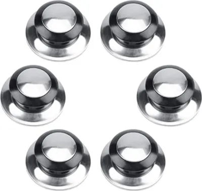Produktbild von 6 Stück Hitzebeständige Topfdeckelknopf,Universal Topfdeckel Ersatz Griff mit Schrauben,Topfdeckelgriff aus Edelstahl und Bakelit Ersatzdeckelknöpfe für Home Küche
