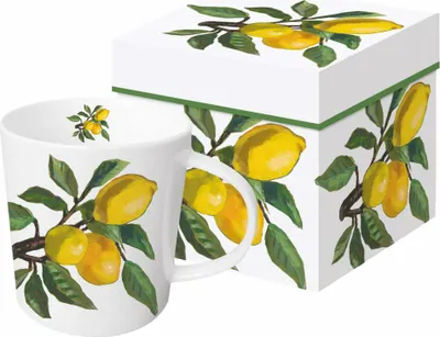 Produktbild von PPD Lemon Musée White Trend Mug, in Geschenkbox, Tasse, Teetasse, Kaffee Becher, 350 ml, 604399