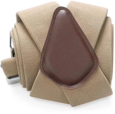Produktbild von HISDERN Herren Hosenträger, 50 mm breit - 4 robuste Clips - Verstellbare, elastische Träger - X-Form - Khaki - Ideal für Partys und den täglichen Gebrauch