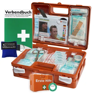 Produktbild von Erste-Hilfe-Koffer Quick mit "Notfallbeatmungshilfe" für Betriebe mit aktueller DIN/EN 13157 + DIN 13164 für KFZ